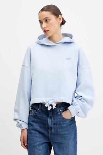 Bavlnená mikina Tommy Jeans s kapucňou, jednofarebné, DW0DW20314