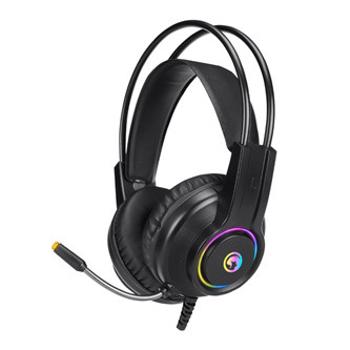 Marvo HG8935, slúchadlá s mikrofónom, drôtové, čierne, podsvietené, USB