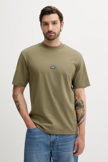 Bavlnené tričko Hugo Blue pánske, čierna farba, jednofarebné, 50509991