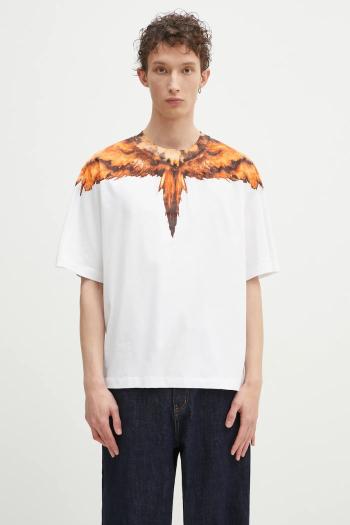 Bavlnené tričko Marcelo Burlon Colordust Wings Boxy T-Shirt White Orang pánske, biela farba, s potlačou, CMAA05AS25JER0010120
