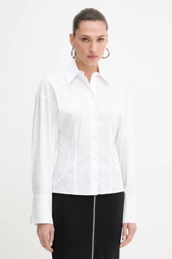 Košeľa Patrizia Pepe biela farba, slim, s klasickým golierom, 8C0789 A043