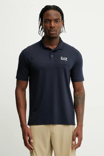 Polo tričko EA7 Emporio Armani pánske, čierna farba, s potlačou, AF13530.7M000180
