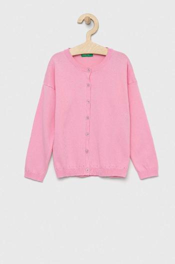 Detský sveter United Colors of Benetton ružová farba, tenký