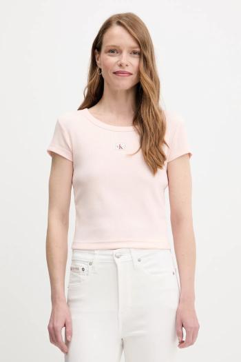 Tričko Calvin Klein Jeans dámske, ružová farba, LV047C200G
