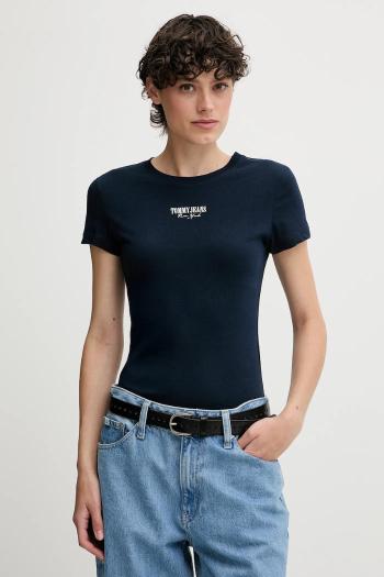 Tričko Tommy Jeans dámske, tmavomodrá farba, DW0DW20913