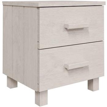 SHUMEE Nočný stolík biely 40 × 35 × 44,5 cm masívne borovicové drevo, 340405