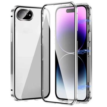 Magnetický kryt 360 pre Apple iPhone 16e strieborný