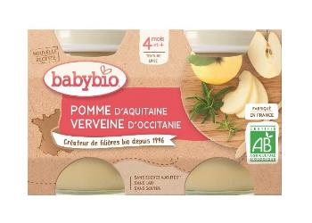 BABYBIO ovocný príkrm jablko verbena 2 x 130 g