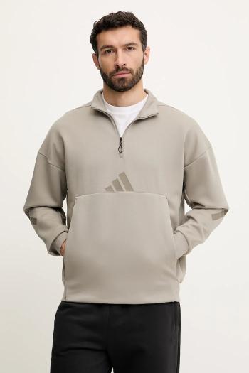 Mikina adidas Z.N.E. béžová farba, s kapucňou, jednofarebná, JD6191
