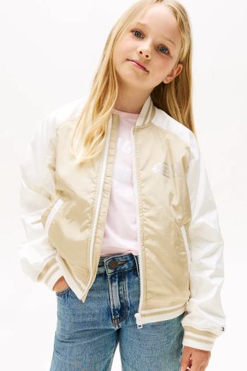 Bunda Tommy Hilfiger béžová farba, KG0KG08754