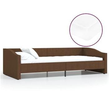 Shumee váľanda s matracom a USB hnedá textil 90 × 200 cm, 3080419