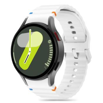 Tech-Protect Silicone Sport remienok na Samsung Galaxy Watch 4 / 5 / 5 Pro / 6 / 7 / FE, white