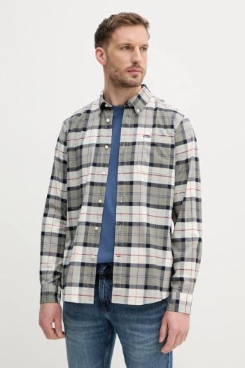 Košeľa Barbour Lewis Tailored Shirt pánska, šedá farba, regular, s klasickým golierom, MSH5070