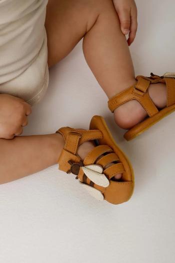 Detské kožené sandálky Donsje Duni Sky Sandals Bee hnedá farba, 1040001