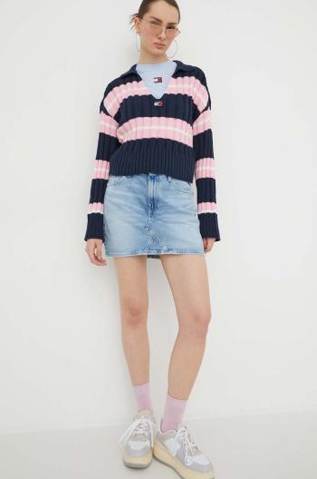 Rifľová sukňa Tommy Jeans mini,puzdrová,DW0DW17219
