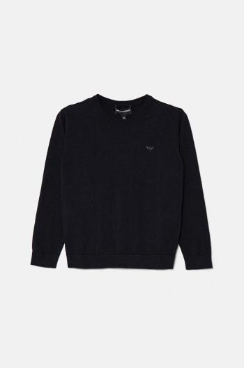 Detský sveter s prímesou vlny Emporio Armani tmavomodrá farba, tenký, 8N4MA1 4M16Z