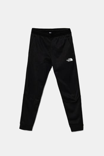 Detské tepláky The North Face MOUNTAIN ATHLETICS JOGGERS čierna farba, s potlačou, NF0A89HWKY41