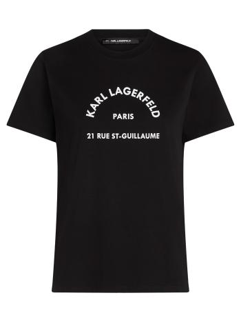 Karl Lagerfeld Póló 'Rue St-Guillaume'  fekete / fehér