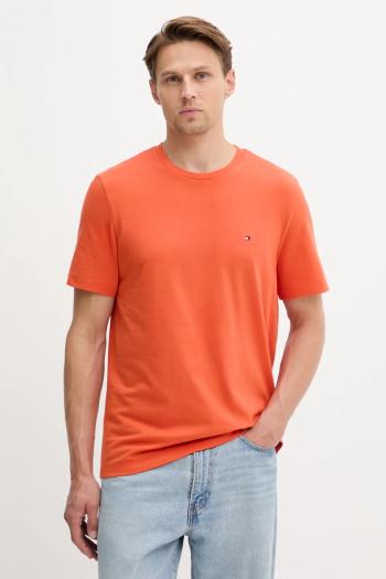 Bavlnené tričko Tommy Hilfiger pánske, oranžová farba, jednofarebné, MW0MW39995