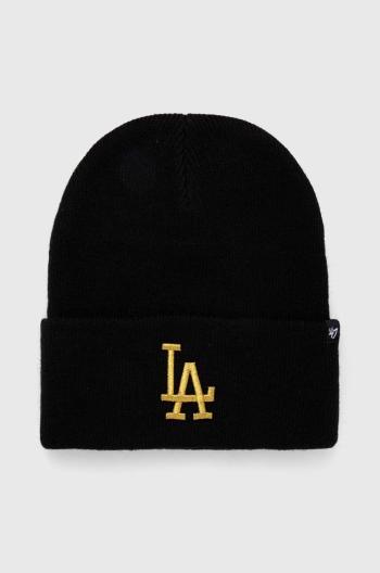 Čiapka 47 brand MLB Los Angeles Dodgers čierna farba, z hrubej pleteniny