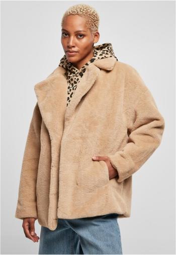 Urban Classics Ladies Lapel Teddy Jacket unionbeige - S