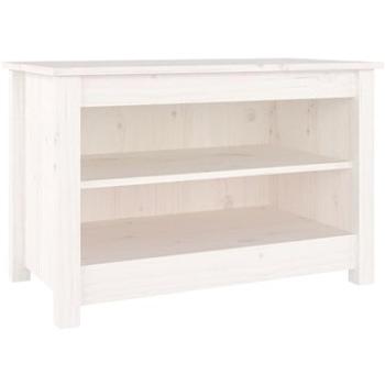 Lavica s topánkovníkom biela 70 × 38 × 45,5 cm masívna borovica, 813770
