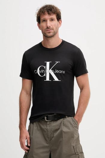 Bavlnené tričko Calvin Klein Jeans pánske, čierna farba, s potlačou, J30J320935
