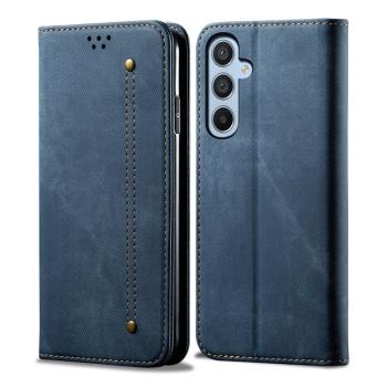 DENIM Peňaženkový kryt pre Samsung Galaxy S25+ 5G modrý