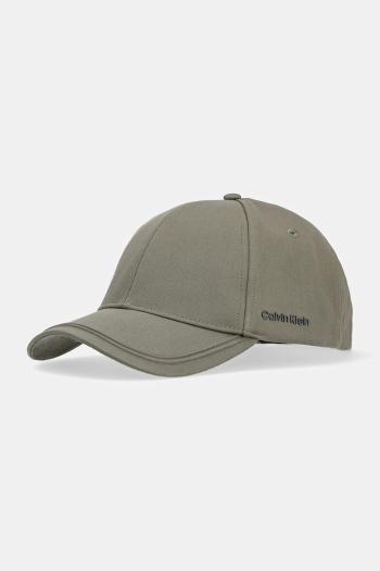 Bavlnená šiltovka Calvin Klein zelená farba, jednofarebná, K50K512613
