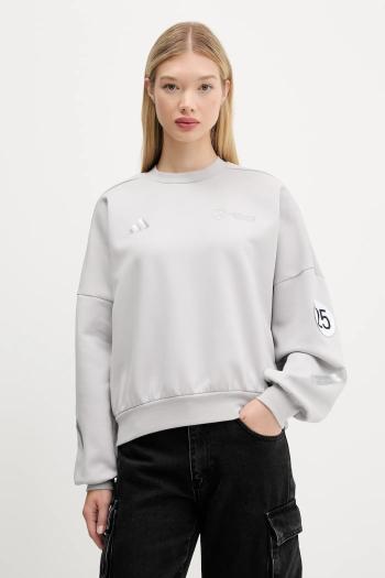 Mikina adidas x Mercedes dámska, šedá farba, s potlačou, JW3480