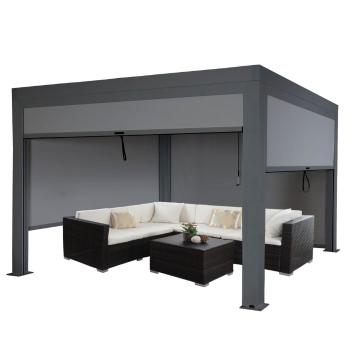Bioklimatická pergola HWC-L46 3x3 so 4 bočnými stenami