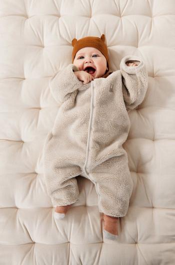Overal pre bábätká Liewood Bailey Baby Pile Jumpsuit béžová farba, LW19189