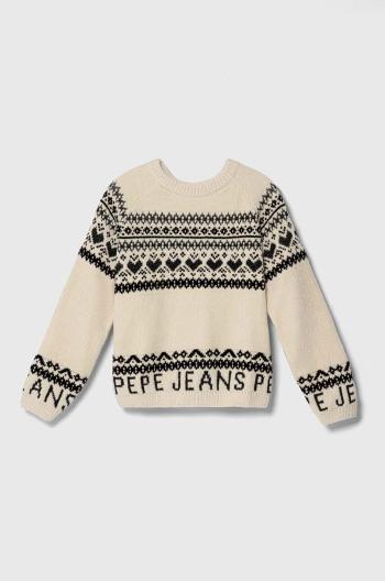 Detský sveter Pepe Jeans béžová farba
