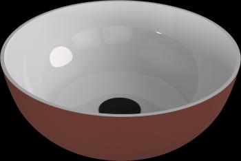 POLYSAN - BANERA ROUND umývadlo na dosku, liaty mramor, priemer 39cm, biela/hnedá mat 14337.72