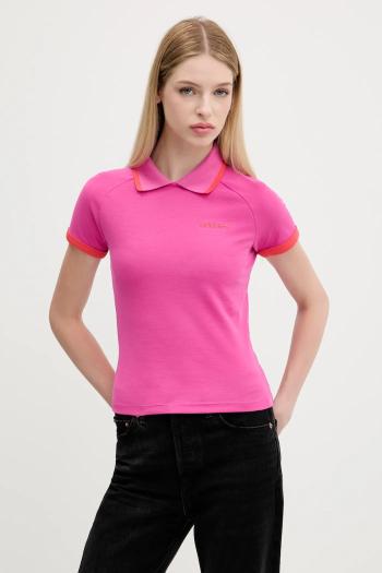 Polo tričko adidas Originals Short Polo dámske, ružová farba, JY3489