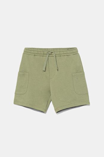 Detské bavlnené šortky United Colors of Benetton zelená farba, nastaviteľný pás 39DJG901C