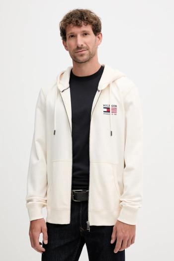 Bavlnená mikina Tommy Hilfiger béžová farba, s kapucňou, jednofarebná, MW0MW39691