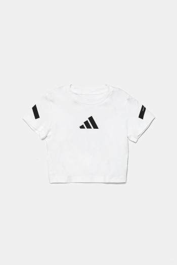 Detské bavlnené tričko adidas biela farba, JD1317