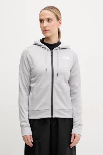 Športová mikina The North Face Reaxion šedá farba, s kapucňou, melanžová, NF0A8CNRDYX1