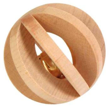 TRIXIE Slat ball with bell lopta z dreva pre hlodavce 6cm