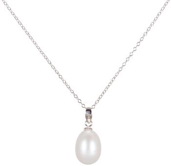 JwL Luxury Pearls Stříbrný náhrdelník s pravou perlou JL0436 (řetízek, přívěsek) 45 cm