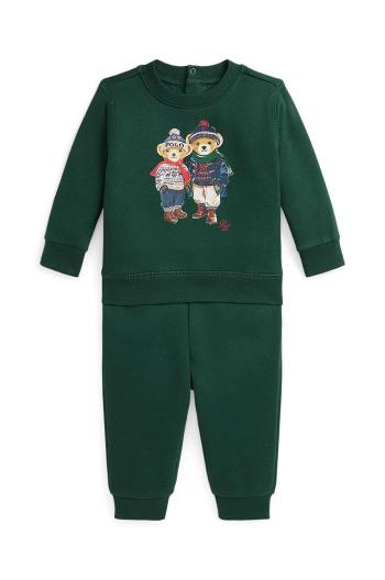 Detská tepláková súprava Polo Ralph Lauren zelená farba, 320957717001