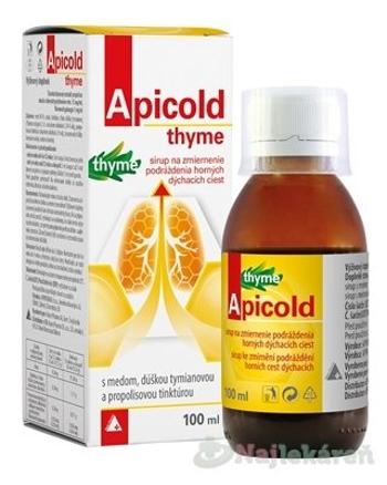 Apicold thyme sirup na vykašliavanie 100 ml