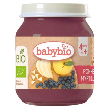 BABYBIO Bio jablko a čučoriedky 4m+ 130 g