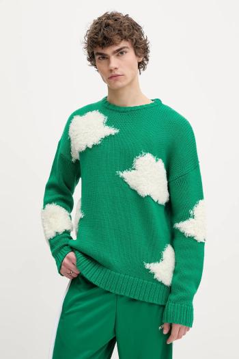 Vlnený sveter Fiorucci Cloud Sweater pánsky, zelená farba, teplý, U02SPKSW335KN03GN02