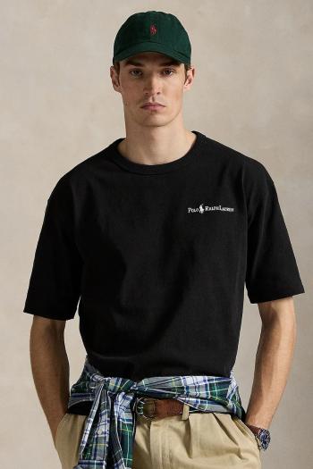 Bavlnené tričko Polo Ralph Lauren Tee pánske, čierna farba, jednofarebná, 710964714