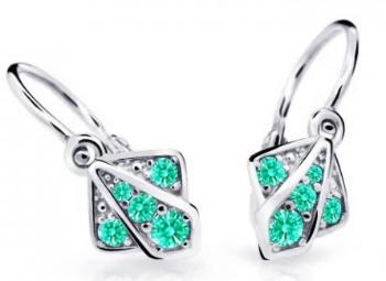 Cutie Jewellery Detské náušnice z bieleho zlata C2241-10-X-2 svetlo zelená