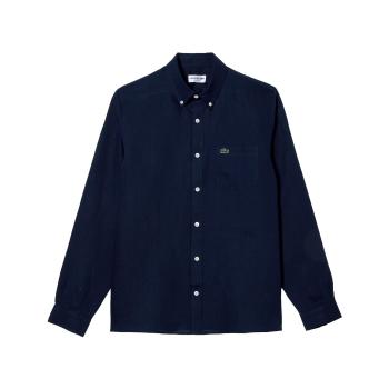 Lacoste  Linen Casual Shirt - Marine  Košele s dlhým rukávom Modrá