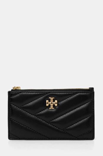 Kožená peňaženka Tory Burch Kira dámska, čierna farba, 156556.001