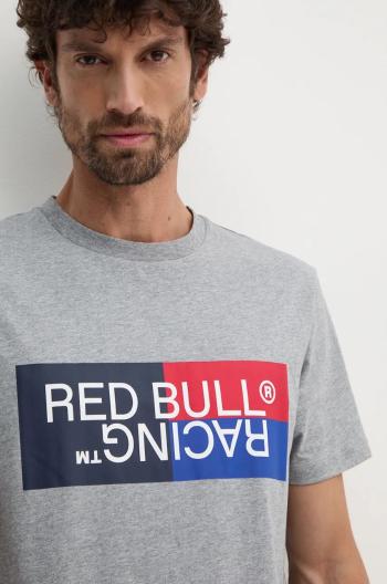 Bavlnené tričko Red Bull Racing x Pepe Jeans pánske, šedá farba, s potlačou, RM500001